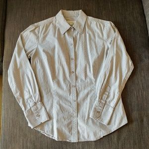 Merona Taupe Striped Blouse